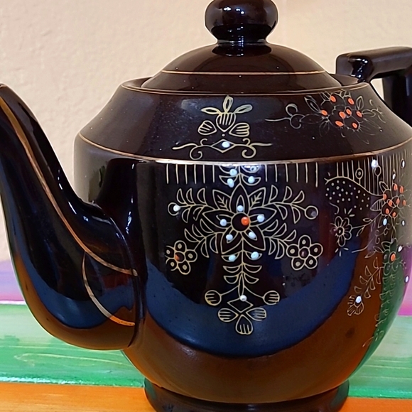 Vintage Japanese Redware Teapot + trinket box - Picture 2 of 11